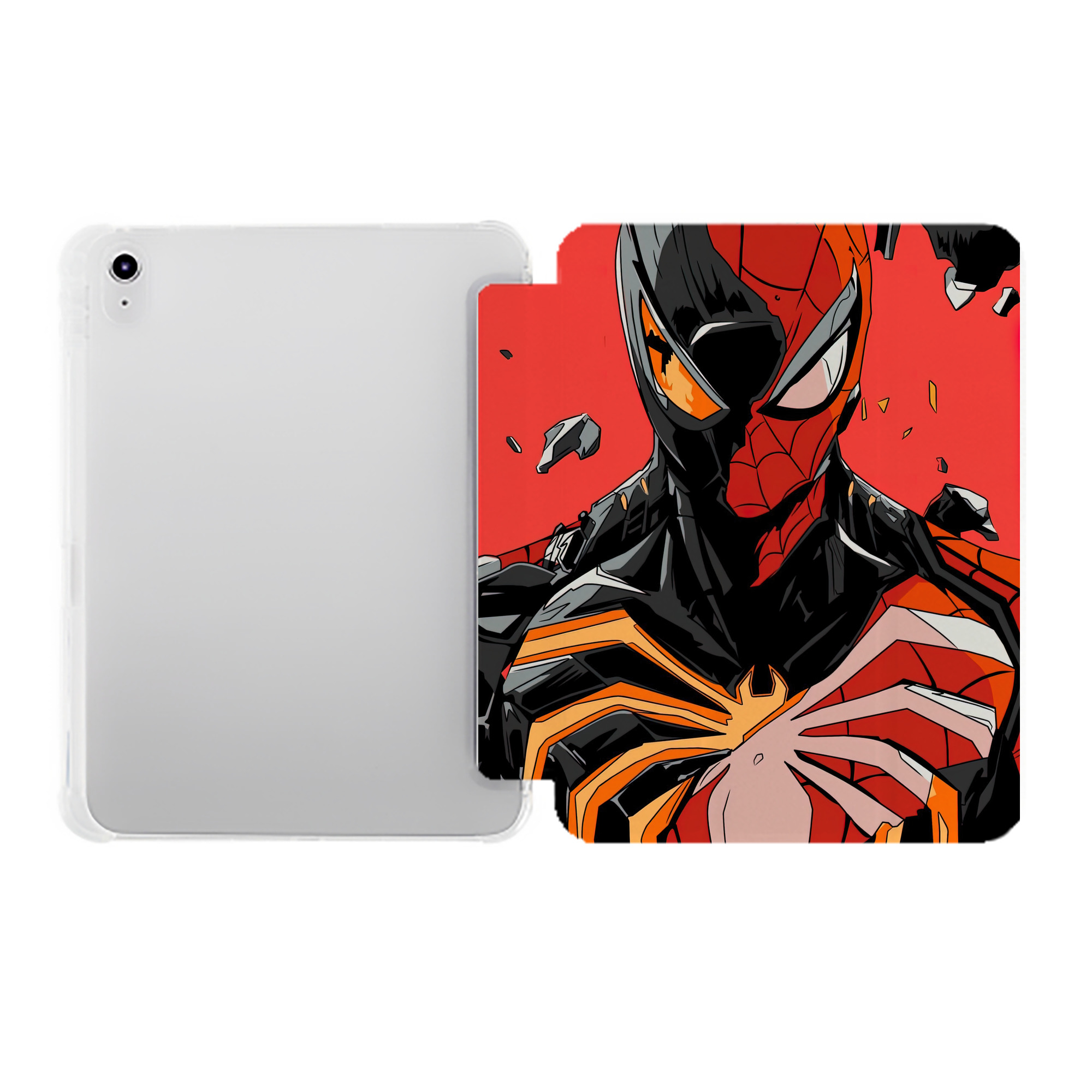 （画像用） Spider Man スパイダーマン IPad ケース ペン収納付き 三つ折りスタンド PUレザー×シリコン 対応機種9.5/10.5/10.9インチ